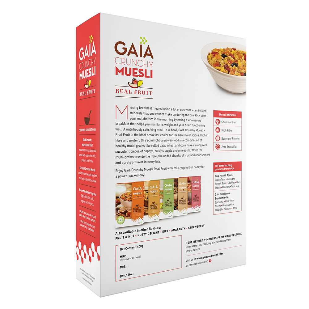 Gaia Crunchy Real Fruit Muesli A Wholesome Breakfast Cereal